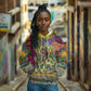 Wangari Maathai Hoodie Colorful Nature-Inspired Design Empowerment Quote African Print Environmental - African Pride