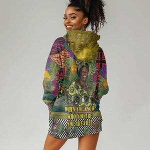 Wangari Maathai Hoodie Dress Colorful Nature-Inspired Design Empowerment Quote African Print Environmental - African Pride