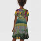 Wangari Maathai Kid Short Sleeve Dress Colorful Nature-Inspired Design Empowerment Quote African Print Environmental - African Pride