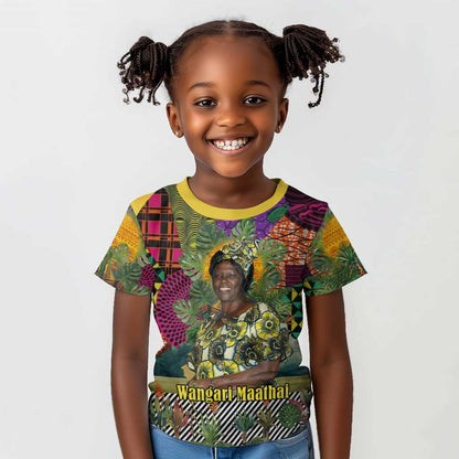 Wangari Maathai Kid T shirt Colorful Nature-Inspired Design Empowerment Quote African Print Environmental - African Pride