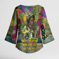 Wangari Maathai Kimono Sleeve Blouse Colorful Nature-Inspired Design Empowerment Quote African Print Environmental - African Pride