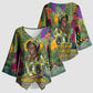 Wangari Maathai Kimono Sleeve Blouse Colorful Nature-Inspired Design Empowerment Quote African Print Environmental - African Pride