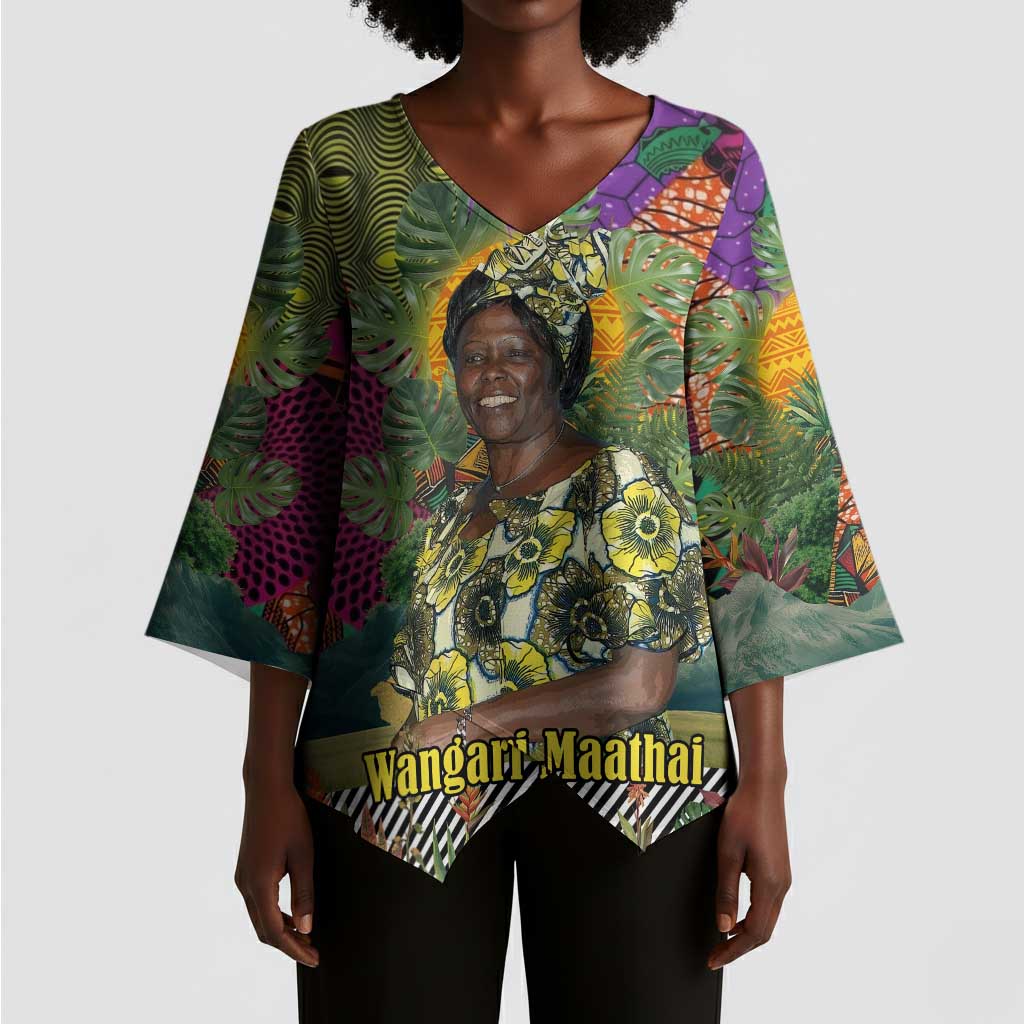 Wangari Maathai Kimono Sleeve Blouse Colorful Nature-Inspired Design Empowerment Quote African Print Environmental - African Pride