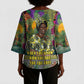 Wangari Maathai Kimono Sleeve Blouse Colorful Nature-Inspired Design Empowerment Quote African Print Environmental - African Pride