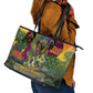 Wangari Maathai Leather Tote Bag Colorful Nature-Inspired Design Empowerment Quote African Print Environmental - African Pride