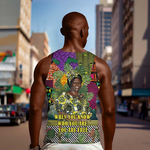 Wangari Maathai Men Tank Top Colorful Nature-Inspired Design Empowerment Quote African Print Environmental - African Pride