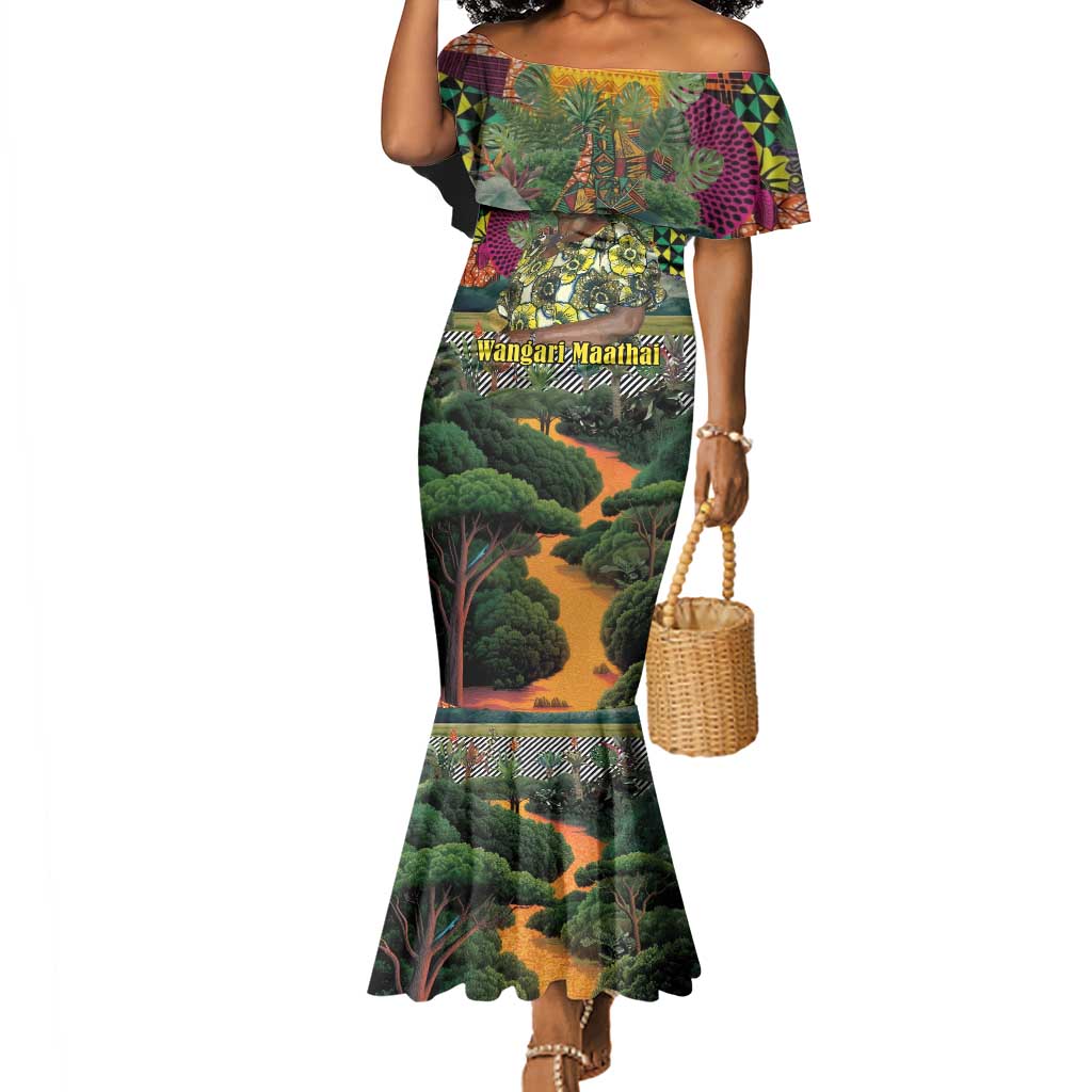 Wangari Maathai Mermaid Dress Colorful Nature-Inspired Design Empowerment Quote African Print Environmental - African Pride