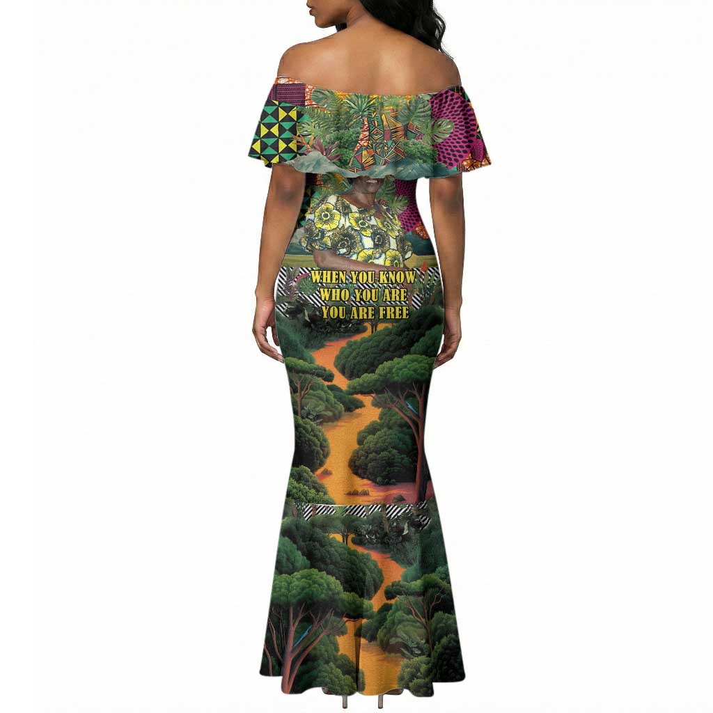 Wangari Maathai Mermaid Dress Colorful Nature-Inspired Design Empowerment Quote African Print Environmental - African Pride