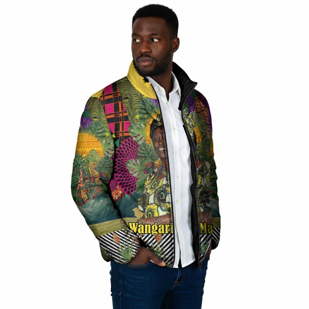 Wangari Maathai Padded Jacket Colorful Nature-Inspired Design Empowerment Quote African Print Environmental - African Pride