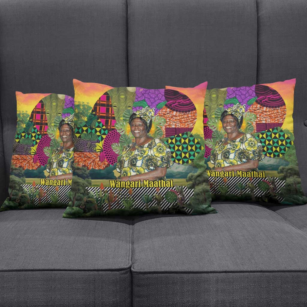 Wangari Maathai Pillow Cover Colorful Nature-Inspired Design Empowerment Quote African Print Environmental - African Pride
