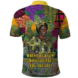 Wangari Maathai Polo Shirt Colorful Nature-Inspired Design Empowerment Quote African Print Environmental - African Pride