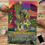 Wangari Maathai Puzzle Colorful Nature-Inspired Design Empowerment Quote African Print Environmental - African Pride
