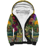 Wangari Maathai Sherpa Hoodie Colorful Nature-Inspired Design Empowerment Quote African Print Environmental - African Pride