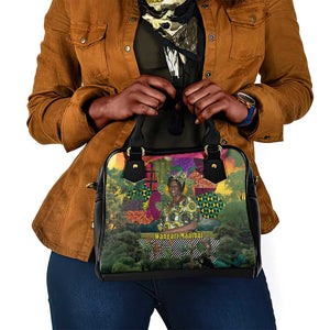Wangari Maathai Shoulder Handbag Colorful Nature-Inspired Design Empowerment Quote African Print Environmental - African Pride