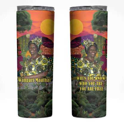 Wangari Maathai Skinny Tumbler Colorful Nature-Inspired Design Empowerment Quote African Print Environmental - African Pride
