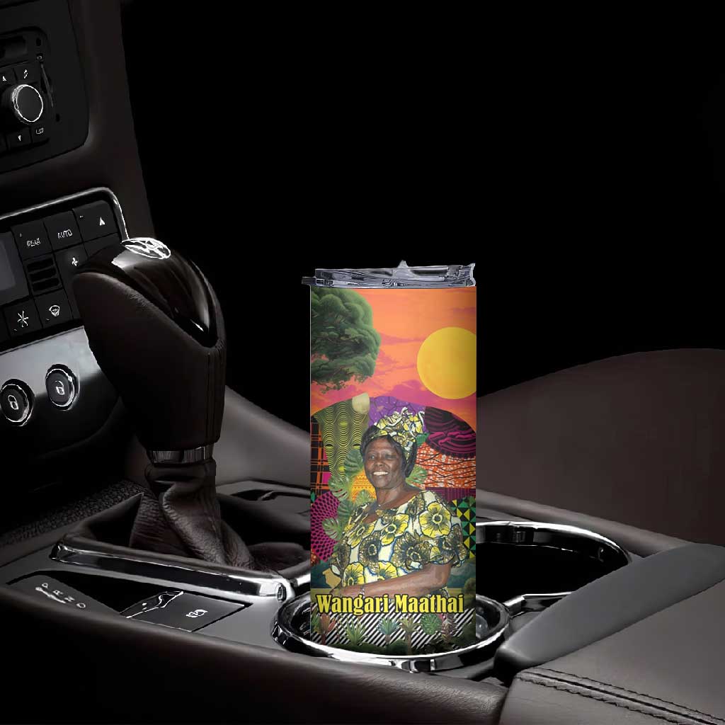 Wangari Maathai Skinny Tumbler Colorful Nature-Inspired Design Empowerment Quote African Print Environmental - African Pride