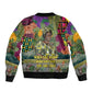 Wangari Maathai Sleeve Zip Bomber Jacket Colorful Nature-Inspired Design Empowerment Quote African Print Environmental - African Pride
