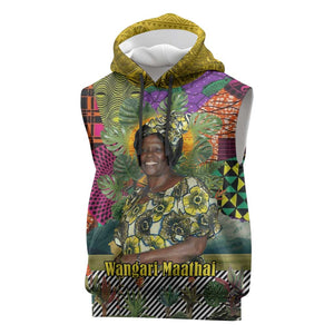 Wangari Maathai Sleeveless Hoodie Colorful Nature-Inspired Design Empowerment Quote African Print Environmental - African Pride