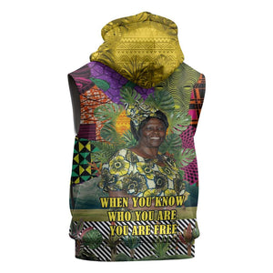 Wangari Maathai Sleeveless Hoodie Colorful Nature-Inspired Design Empowerment Quote African Print Environmental - African Pride