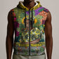Wangari Maathai Sleeveless Zip Hoodie Colorful Nature-Inspired Design Empowerment Quote African Print Environmental - African Pride
