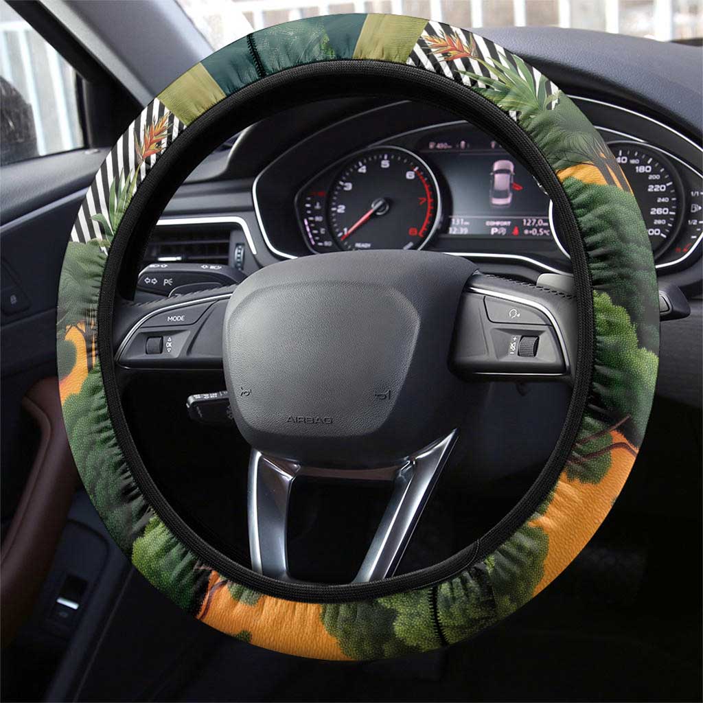 Wangari Maathai Steering Wheel Cover Colorful Nature-Inspired Design Empowerment Quote African Print Environmental - African Pride