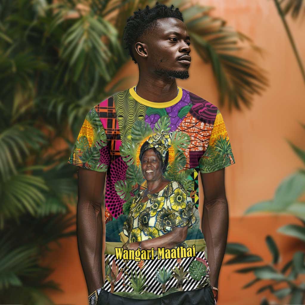 Wangari Maathai T shirt Colorful Nature-Inspired Design Empowerment Quote African Print Environmental - African Pride