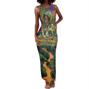 Wangari Maathai Tank Maxi Dress Colorful Nature-Inspired Design Empowerment Quote African Print Environmental - African Pride