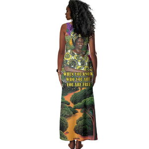 Wangari Maathai Tank Maxi Dress Colorful Nature-Inspired Design Empowerment Quote African Print Environmental - African Pride