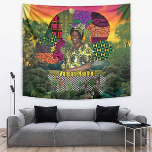 Wangari Maathai Tapestry Colorful Nature-Inspired Design Empowerment Quote African Print Environmental - African Pride