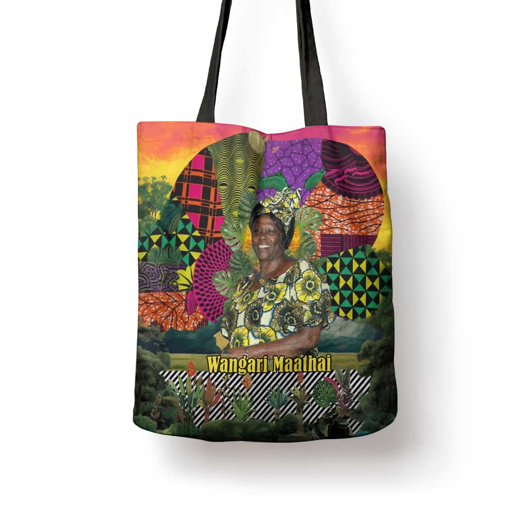 Wangari Maathai Tote Bag Colorful Nature-Inspired Design Empowerment Quote African Print Environmental - African Pride