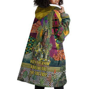 Wangari Maathai Wearable Blanket Hoodie Colorful Nature-Inspired Design Empowerment Quote African Print Environmental - African Pride
