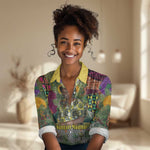 Wangari Maathai Women Casual Shirt Colorful Nature-Inspired Design Empowerment Quote African Print Environmental - African Pride