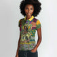 Wangari Maathai Women Polo Shirt Colorful Nature-Inspired Design Empowerment Quote African Print Environmental - African Pride