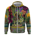 Wangari Maathai Zip Hoodie Colorful Nature-Inspired Design Empowerment Quote African Print Environmental - African Pride