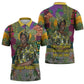 Wangari Maathai Zipper Polo Shirt Colorful Nature-Inspired Design Empowerment Quote African Print Environmental - African Pride