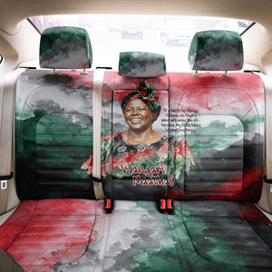 Wangari Maathai Back Car Seat Cover Kenyan Flag Watercolor Style - Environmental Quote Planting Trees Tribute Eco-Activism - African Pride