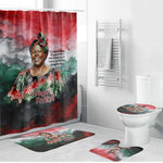 Wangari Maathai Bathroom Set Kenyan Flag Watercolor Style - Environmental Quote Planting Trees Tribute Eco-Activism - African Pride