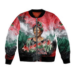 Wangari Maathai Bomber Jacket Kenyan Flag Watercolor Style - Environmental Quote Planting Trees Tribute Eco-Activism - African Pride