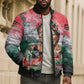 Wangari Maathai Bomber Puffer Jacket Kenyan Flag Watercolor Style - Environmental Quote Planting Trees Tribute Eco-Activism - African Pride