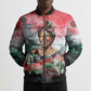 Wangari Maathai Bomber Puffer Jacket Kenyan Flag Watercolor Style - Environmental Quote Planting Trees Tribute Eco-Activism - African Pride