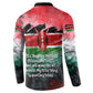 Wangari Maathai Button Sweatshirt Kenyan Flag Watercolor Style - Environmental Quote Planting Trees Tribute Eco-Activism