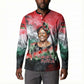 Wangari Maathai Button Sweatshirt Kenyan Flag Watercolor Style - Environmental Quote Planting Trees Tribute Eco-Activism