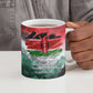Wangari Maathai Ceramic Mug Kenyan Flag Watercolor Style - Environmental Quote Planting Trees Tribute Eco-Activism - African Pride