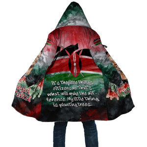 Wangari Maathai Cloak Kenyan Flag Watercolor Style - Environmental Quote Planting Trees Tribute Eco-Activism - African Pride