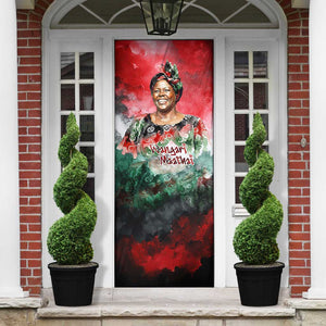 Wangari Maathai Door Cover Kenyan Flag Watercolor Style - Environmental Quote Planting Trees Tribute Eco-Activism - African Pride