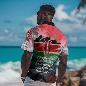 Wangari Maathai Hawaiian Shirt Kenyan Flag Watercolor Style - Environmental Quote Planting Trees Tribute Eco-Activism - African Pride