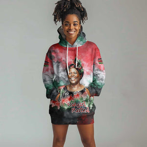 Wangari Maathai Hoodie Dress Kenyan Flag Watercolor Style - Environmental Quote Planting Trees Tribute Eco-Activism - African Pride