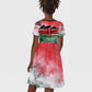 Wangari Maathai Kid Short Sleeve Dress Kenyan Flag Watercolor Style - Environmental Quote Planting Trees Tribute Eco-Activism - African Pride