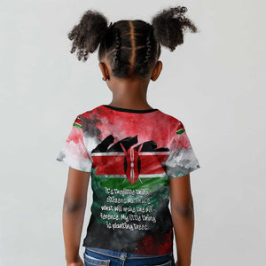 Wangari Maathai Kid T shirt Kenyan Flag Watercolor Style - Environmental Quote Planting Trees Tribute Eco-Activism - African Pride
