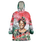 Wangari Maathai Kid Wearable Blanket Hoodie Kenyan Flag Watercolor Style - Environmental Quote Planting Trees Tribute Eco-Activism - African Pride